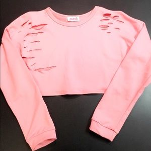 Madrag Pink Long Sleeve Crop Top